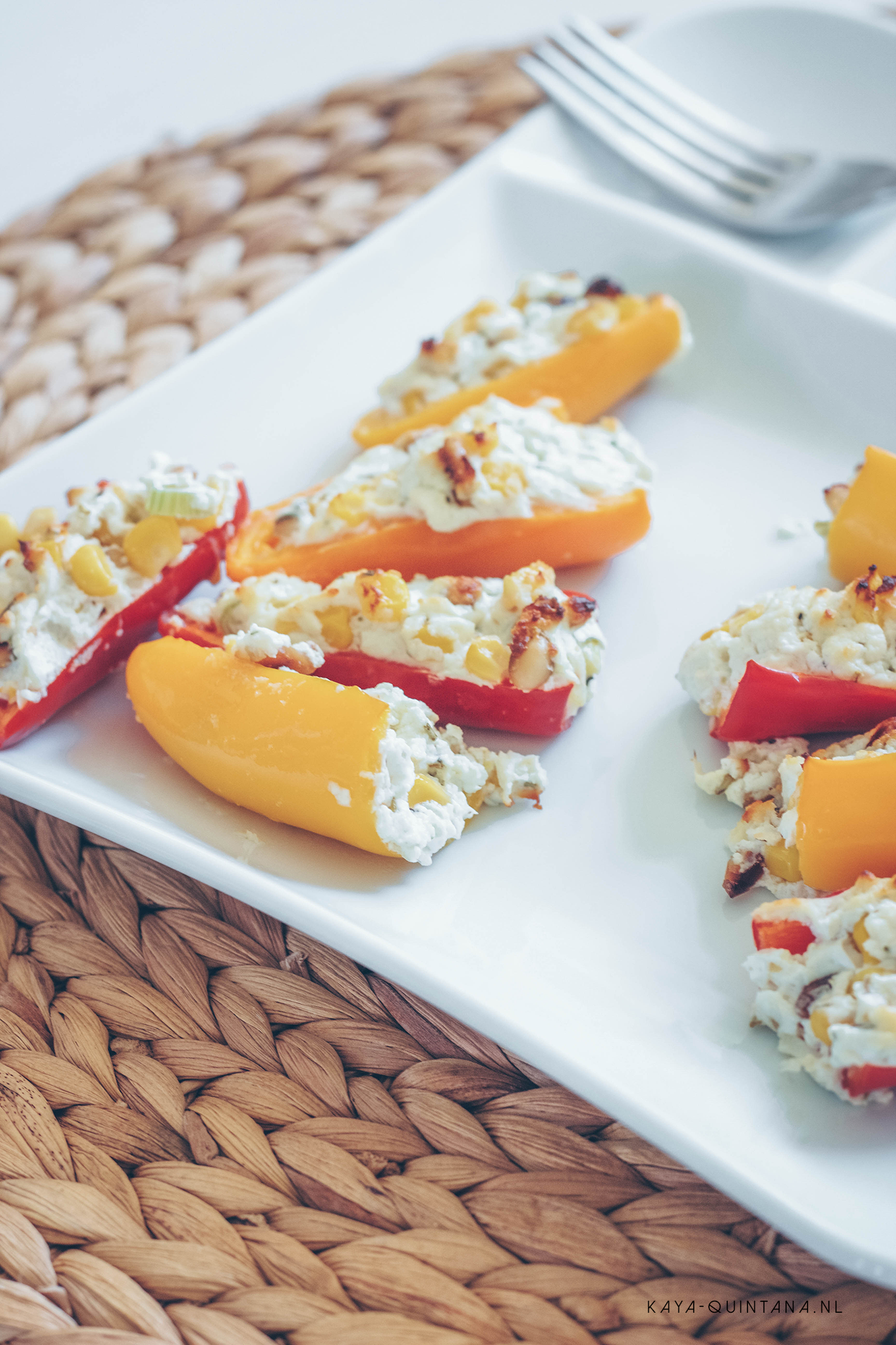 mini bell peppers with goat cheese