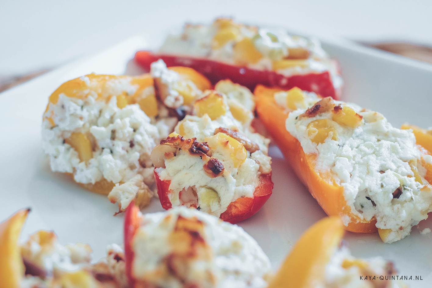 mini bell peppers with goat cheese